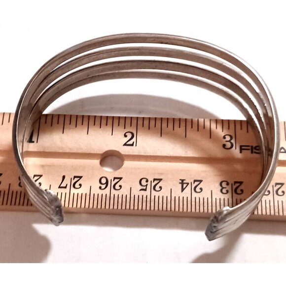 Taxco Mexico Four bar sterling silver cuff (1189) - Picture 5 of 8